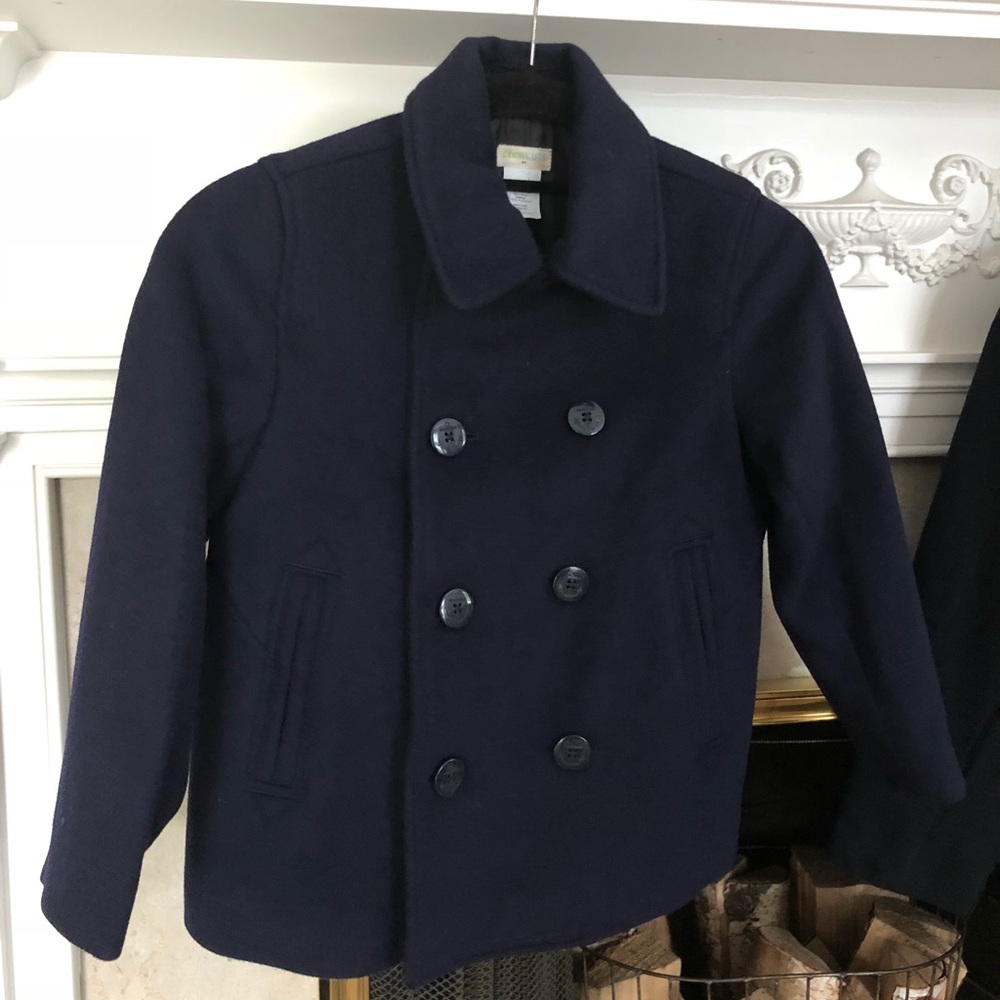BOYS NAVY CREWCUTS WOOL PEACOAT 6/7